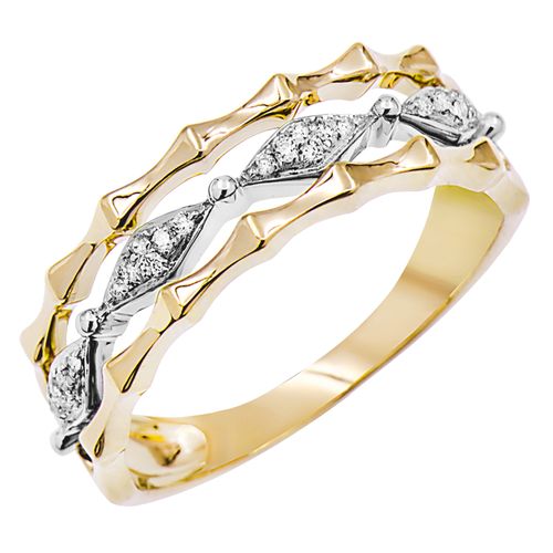 Anillo Diamante oro Combinado 000140