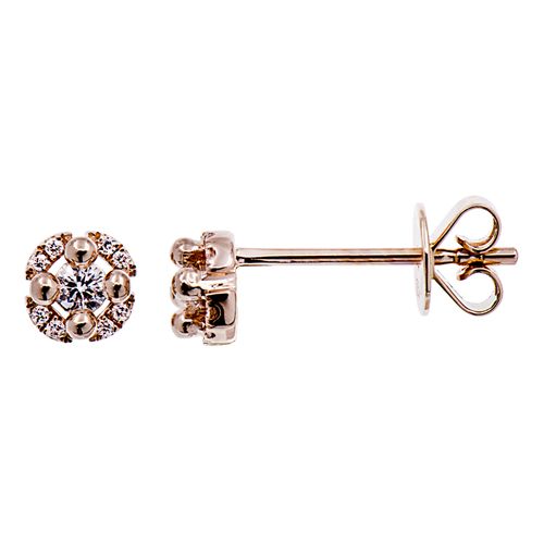 Aretes Diamante oro Rosa 000179