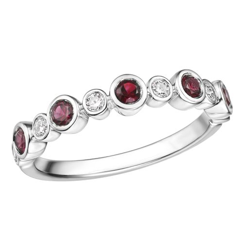 Anillo Rubi oro Blanco 000126