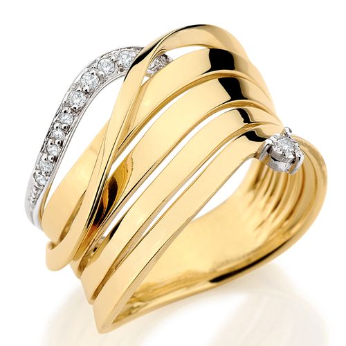 Anillo Diamante oro Combinado 000315