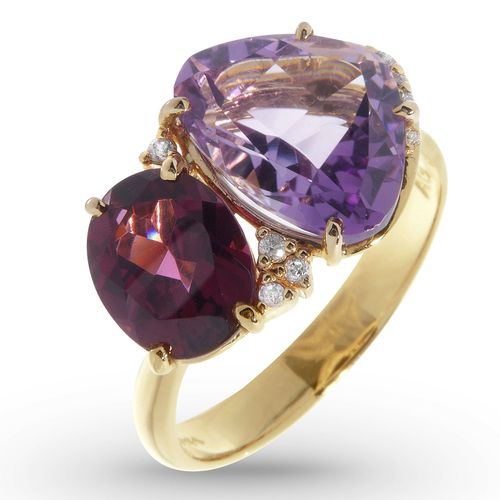 Anillo Amatista oro Amarillo 001063
