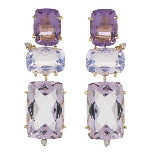 Aretes Amatista oro Amarillo 001097