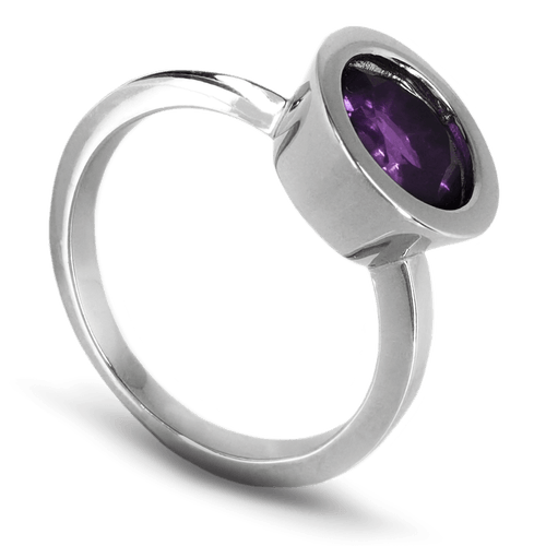 ANILLO AMATISTA ORO BLANCO 001377