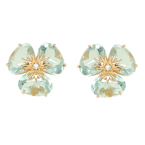 ARETES PRASIOLITA ORO AMARILLO 001315